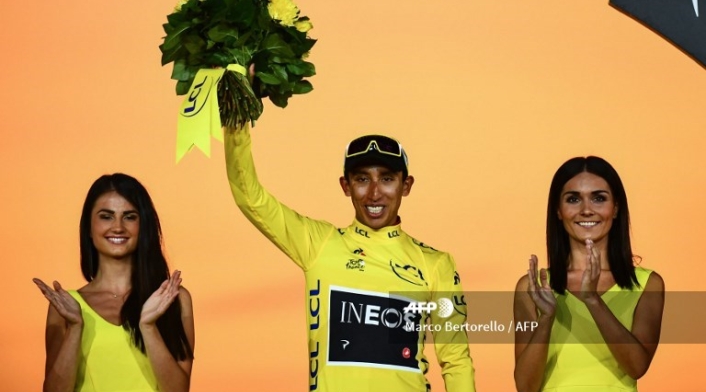 Tour de Francia - podio Egan Bernal campeón