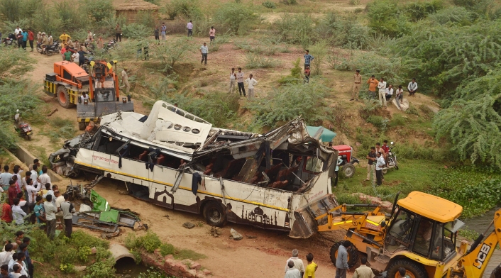 Accidente de tránsito en la India