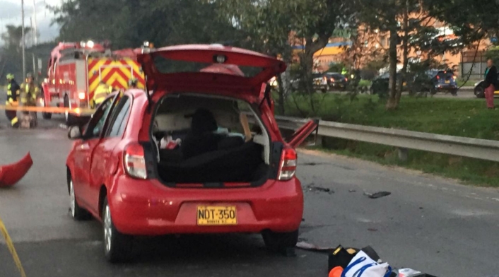 Accidente en la Autopista Norte con Calle 153