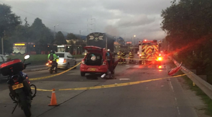Accidente en la Autopista Norte con Calle 153