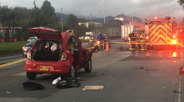 Accidente en la Autopista Norte con Calle 153