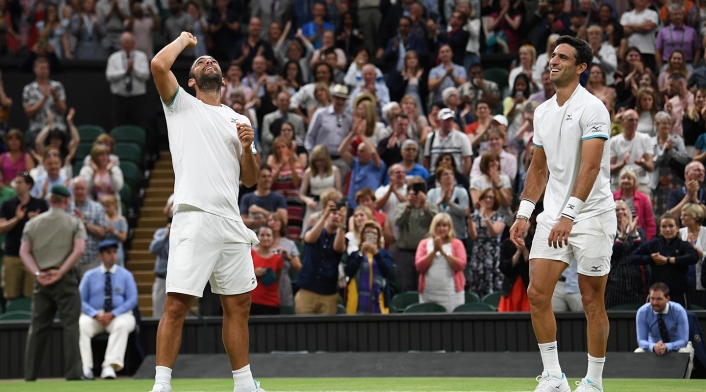 Juan Sebastián Cabal y Robert Farah en el All England Club de Londres