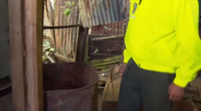 Caneca en la que estaba el cuerpo de Sharik Buitrago