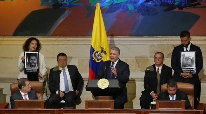 El presidente Iván Duque durante la instalación del legislativo, el 20 de julio de 2019.
