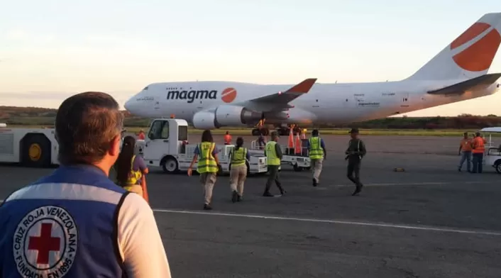 Tercer cargamento de ayuda humanitaria llega a Venezuela desde Italia. Tercer cargamento de ayuda humanitaria llega a Venezuela desde Italia.