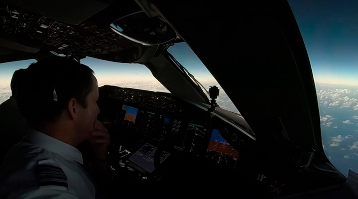 El eclipse solar, desde el aire