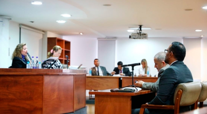 La audiencia de la Policía en la que fue destituido el capitán de la Policía Eduardo Andrés Merchán Prieto