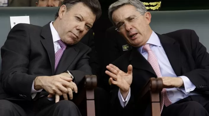 Álvaro Uribe y Juan Manuel Santos
