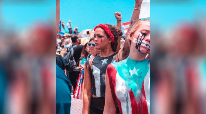 Lucy Vives protesta en Puerto Rico