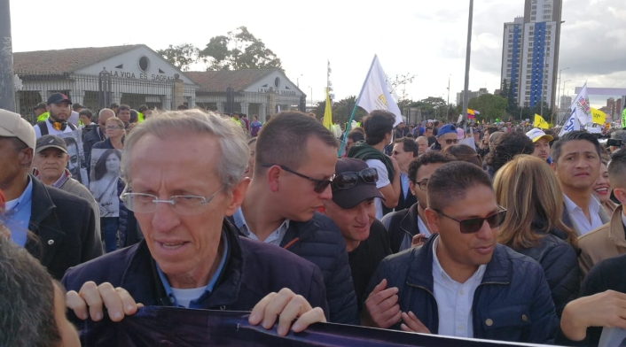 Marcha en pro de los líderes sociales, en Bogotá
