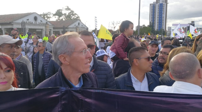 Marcha en pro de los líderes sociales, en Bogotá
