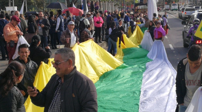 Marcha en pro de los líderes sociales, en Bogotá