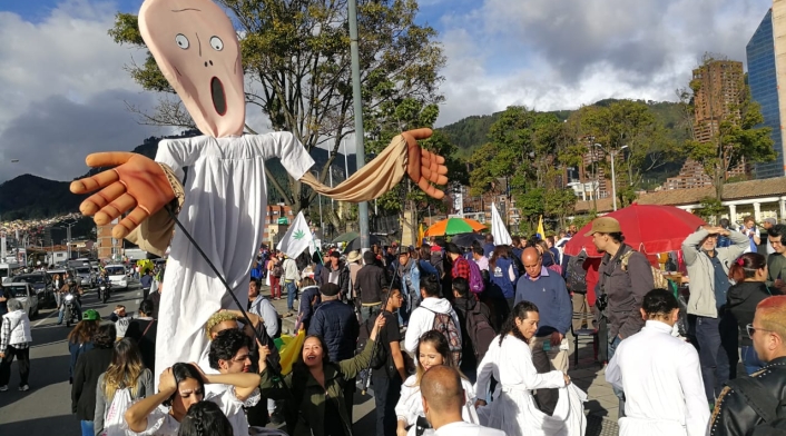 Marcha en pro de los líderes sociales, en Bogotá
