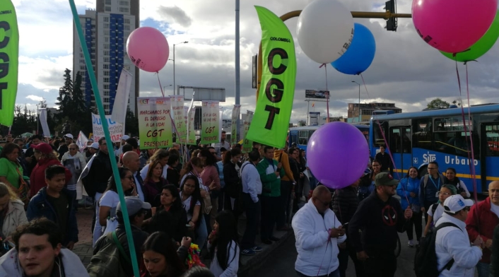 Marcha en pro de los líderes sociales, en Bogotá