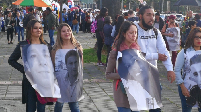 Marcha en pro de los líderes sociales, en Bogotá