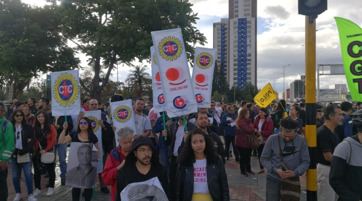 Marcha en pro de los líderes sociales, en Bogotá