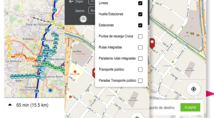 Imagen de la aplicación del Metro de Medellín