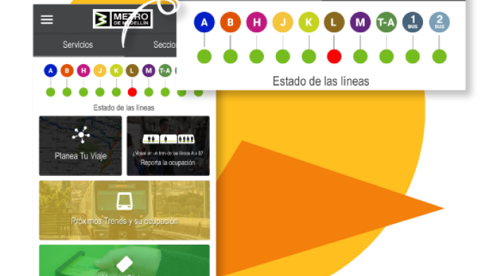 Imagen de la aplicación del Metro de Medellín