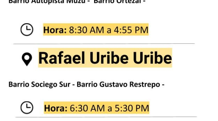 Plantilla cortes de luz jueves 11 de julio de 2019