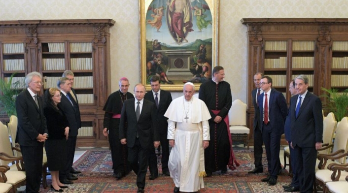 Vladimir Putin y el Papa Francisco