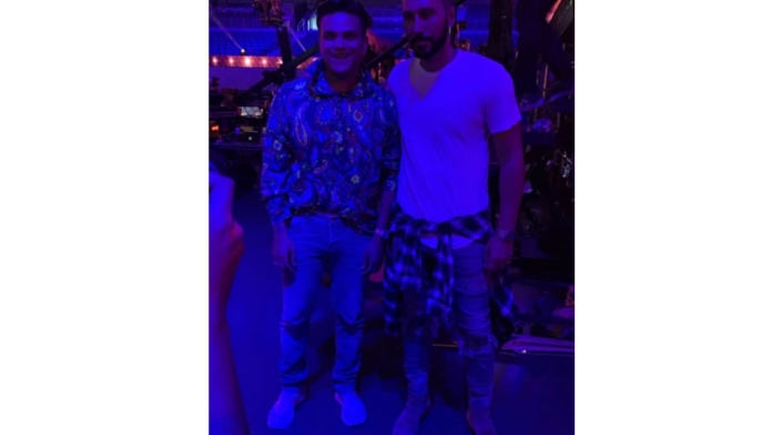 Silvestre Dangond y el Dj Cedric Gervais en los ensayos de los Premios Juventud.