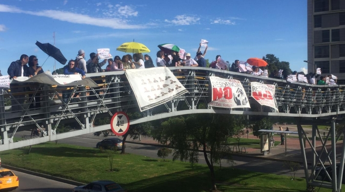 Protestas contra el POT en Bogotá.