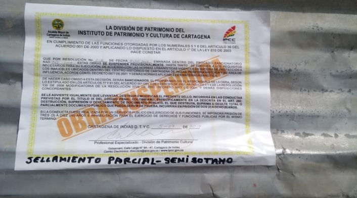 Se trata de una edificación ubicada en la Avenida El Pedregal en el Barrio Getsemaní.