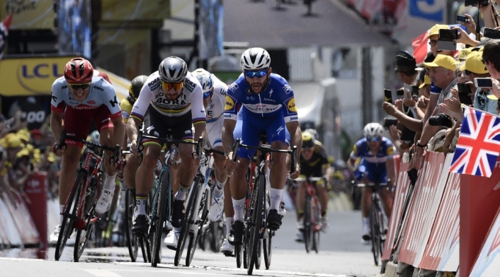 Fernando Gaviria y Marcel Kittel en el Tour de Francia 2018