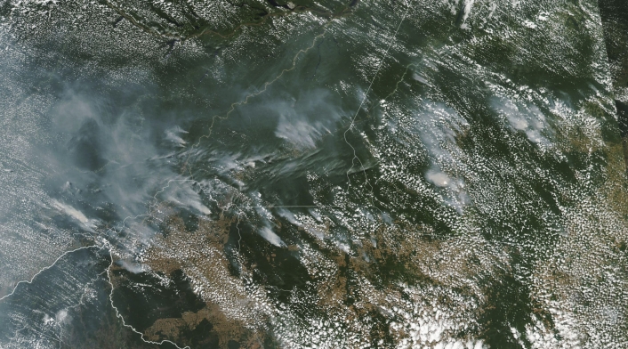 Incendios forestales en la Amazonia, tomados por la Nasa.