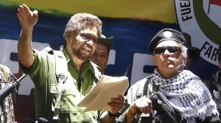 Iván Márquez y Jesús Santrich, anunciando su regreso a las armas.