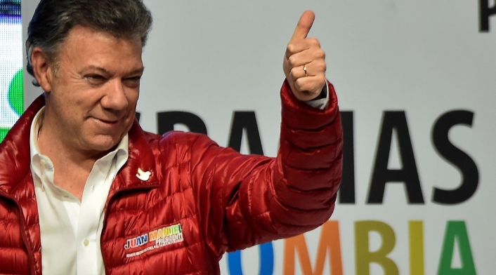 Juan Manuel Santos, durante la campaña por la reelección en 2014.