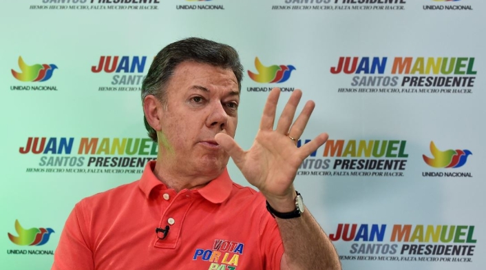 Juan Manuel Santos, durante la campaña de reelección en el año 2014.