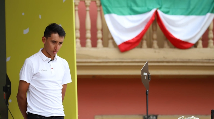 Recibimiento de Egan Bernal tras ganar el Tour de Francia.