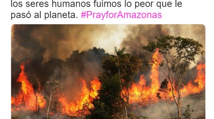 Imagen falsa de incendio en la Amazonia