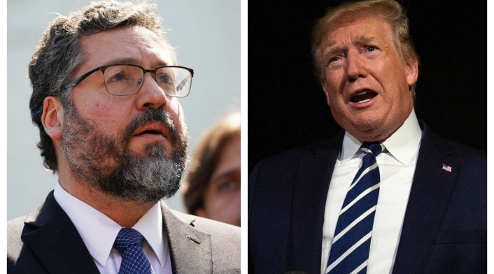 Ernesto Araújo y Donald Trump. Ernesto Araújo y Donald Trump.