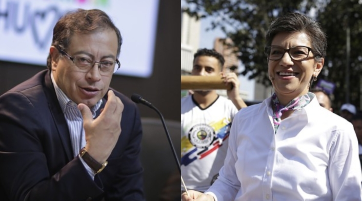 Claudia López y Gustavo Petro