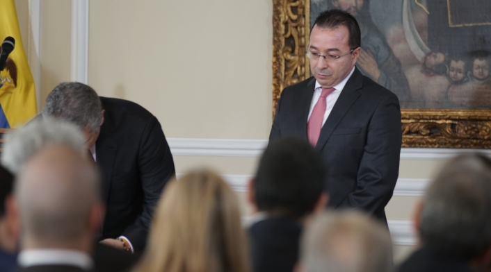 Carlos Mario Estrada en su posesión como director del SENA