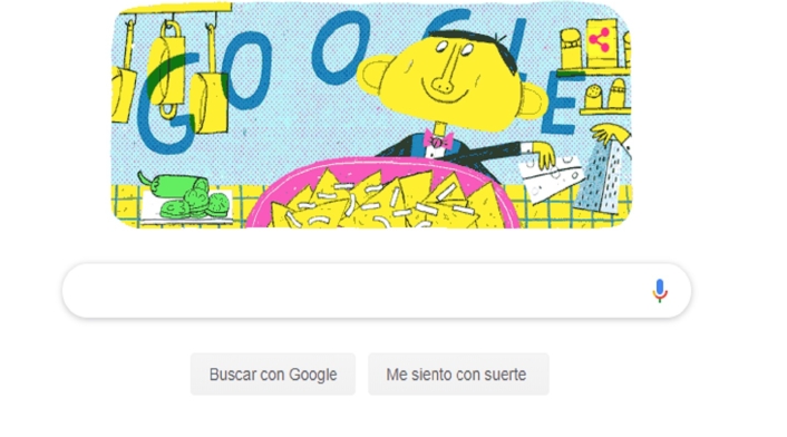 Doodle alusivo a la creación de los nachos