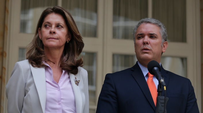 Marta Lucía Ramírez e Iván Duque, vicepresidenta y presidente de la República, respectivamente