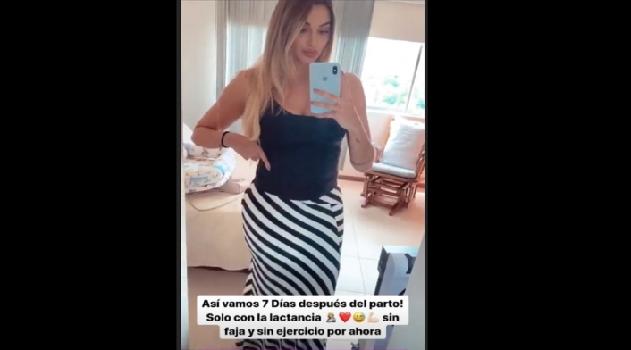 Melina Ramírez muestra su cuerpo después de dar a luz