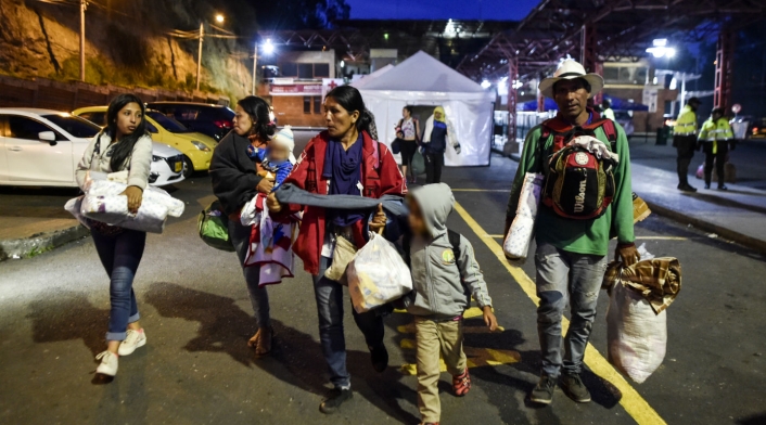 Migrantes venezolanos en la frontera entre Colombia y Ecuador Migrantes venezolanos en la frontera entre Colombia y Ecuador