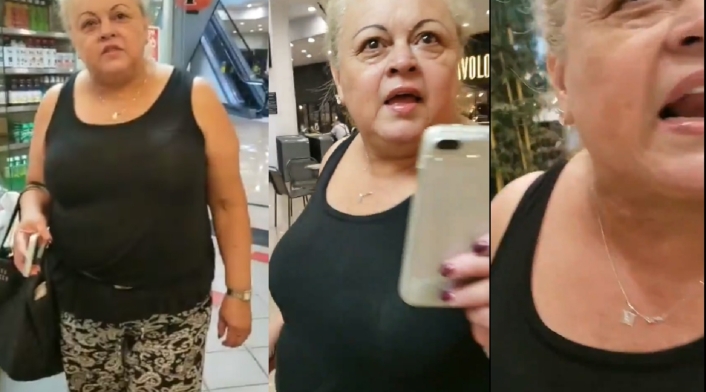 Mujer que increpa a Martín Santos