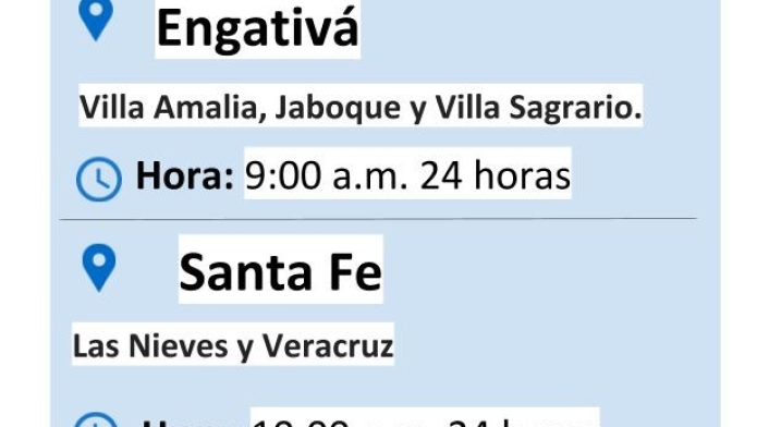 Plantilla cortes de agua jueves 15 de agosto de 2019