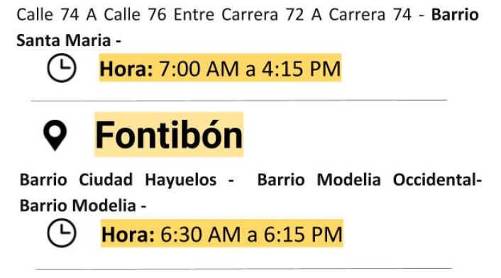 Plantilla cortes de luz martes 13 de agosto de 2019