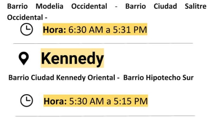 Plantilla cortes de luz del viernes 9 de agosto de 2019