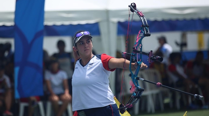 Sara López, arquera colombiana. Sara López, arquera colombiana.