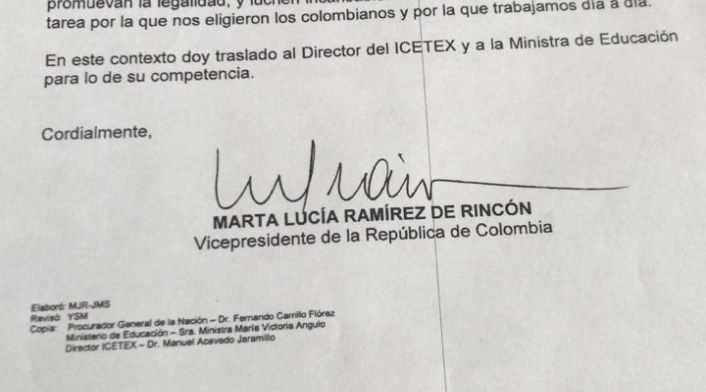 Carta vicepresidenta Carta vicepresidenta