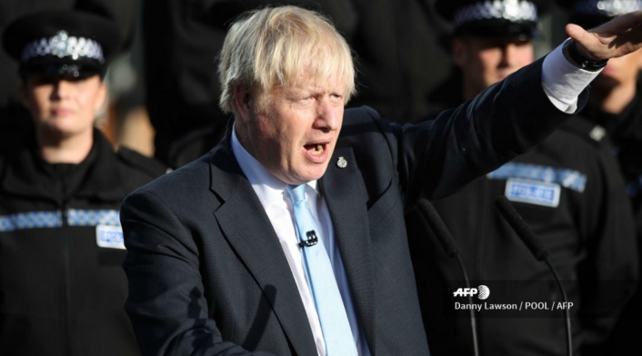 Boris Johnson en discurso en una academia de policía en Yorkshire