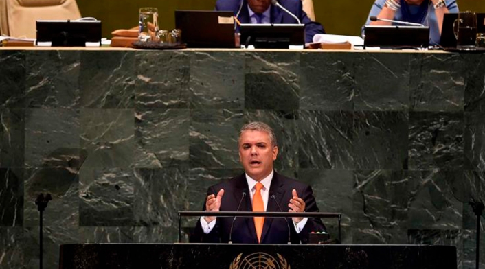 El presidente Iván Duque en la Asamblea General de la ONU, en Nueva York