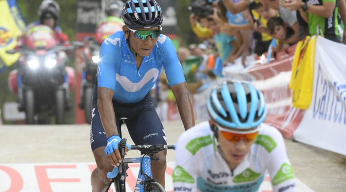 Nairo Quintana y Miguel Ángel López, ciclistas colombianos